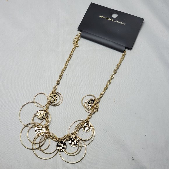 New York & CO. gold link with gold discs necklace - Picture 4 of 4